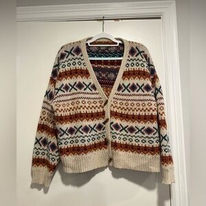Natural Reflections Women’s Sz: XL Fair Isle Button Front Cardigan Sweater.